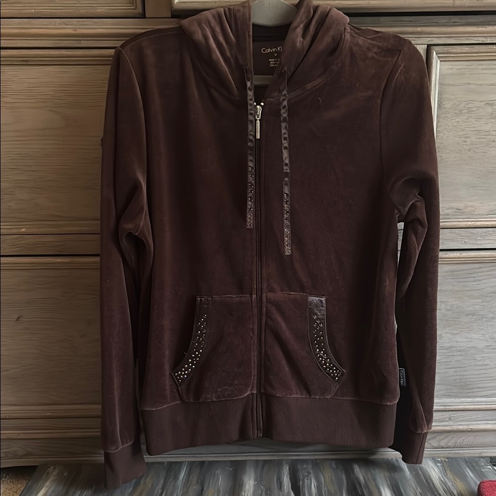 Calvin Klein Brown Velour Jacket